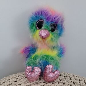 Ty Plush Toy with Blue and Purple Ostrich